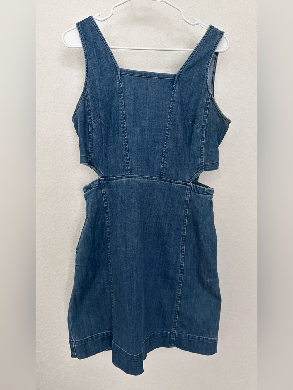 Madewell Denim Cutout Midi Dress - Blue